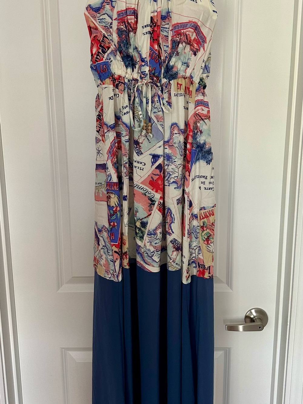 Peter Som Blue and White Printed Maxi Dress
